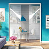 Kingston 8mm Clear Glass - Obscure Printed Design - Double Evokit Pocket Door