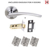 Four Pack Arizona Status Lever on Round Rose - Satin Chrome Handle