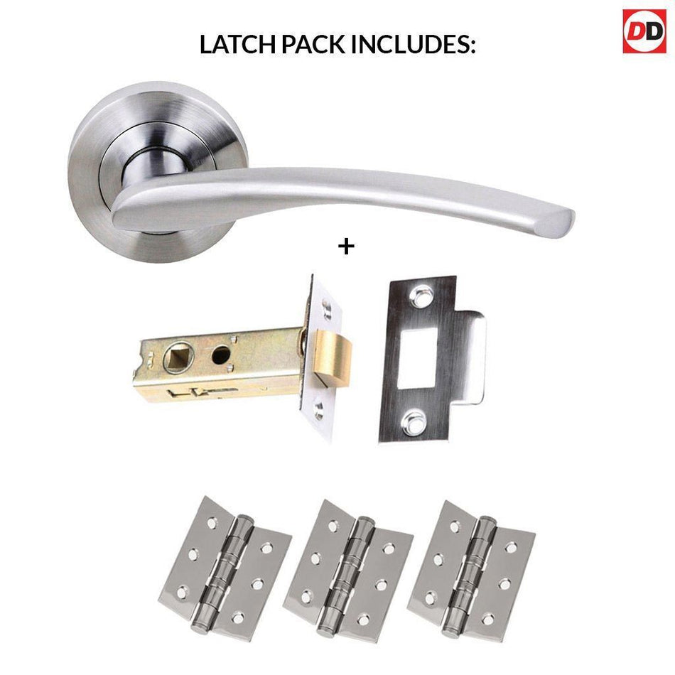 Arizona Status Lever on Round Rose - Satin Chrome Handle Pack