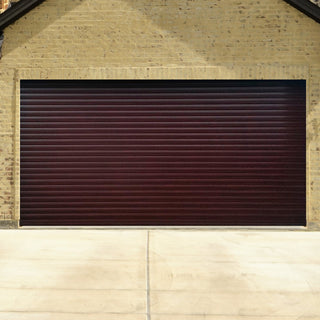 Image: Gliderol Electric Insulated Roller Garage Door from 2452 to 2910mm Wide - Laminated Rosewood