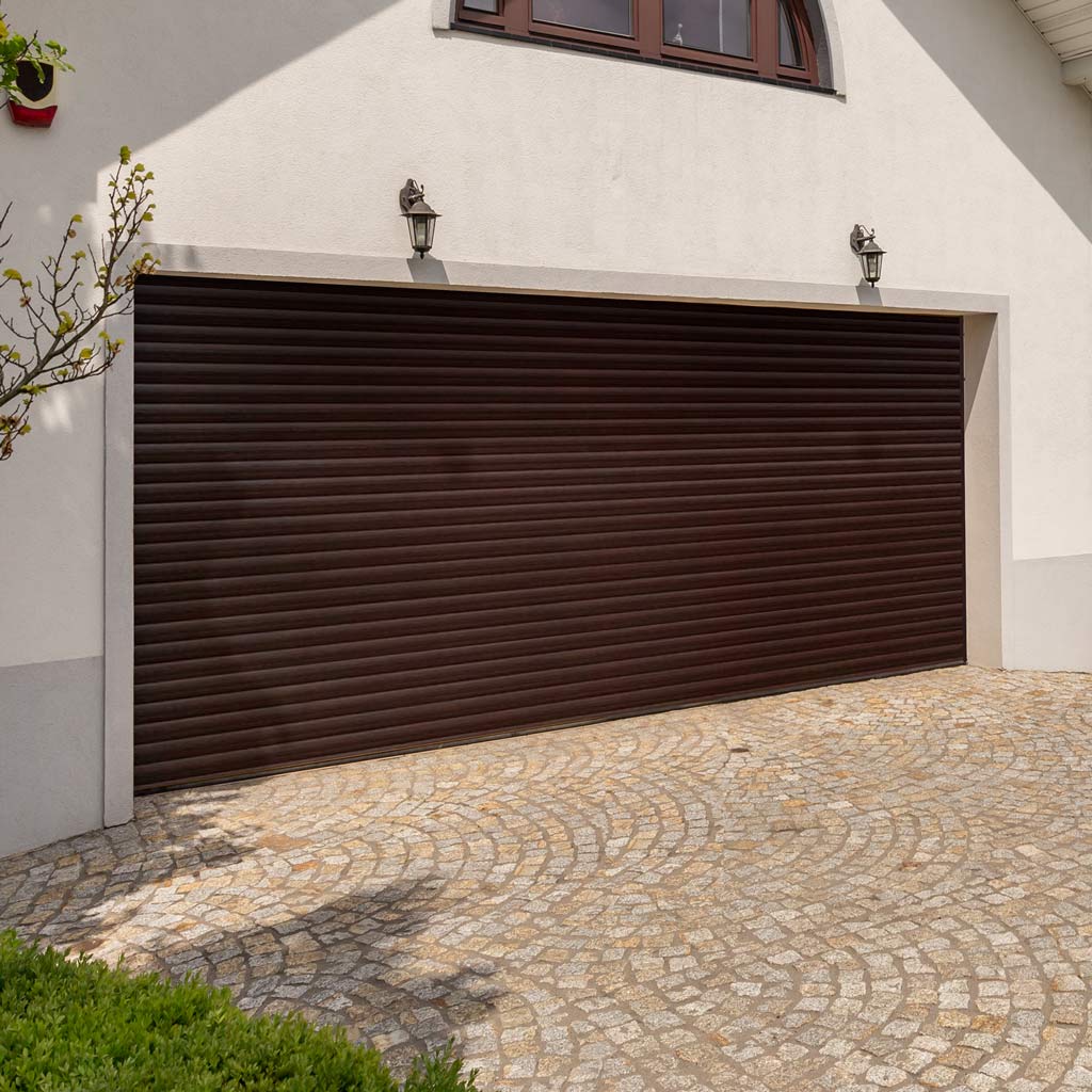 Gliderol Electric Insulated Roller Garage Door from 4291 to 4710mm Wide - Laminated Mahogany