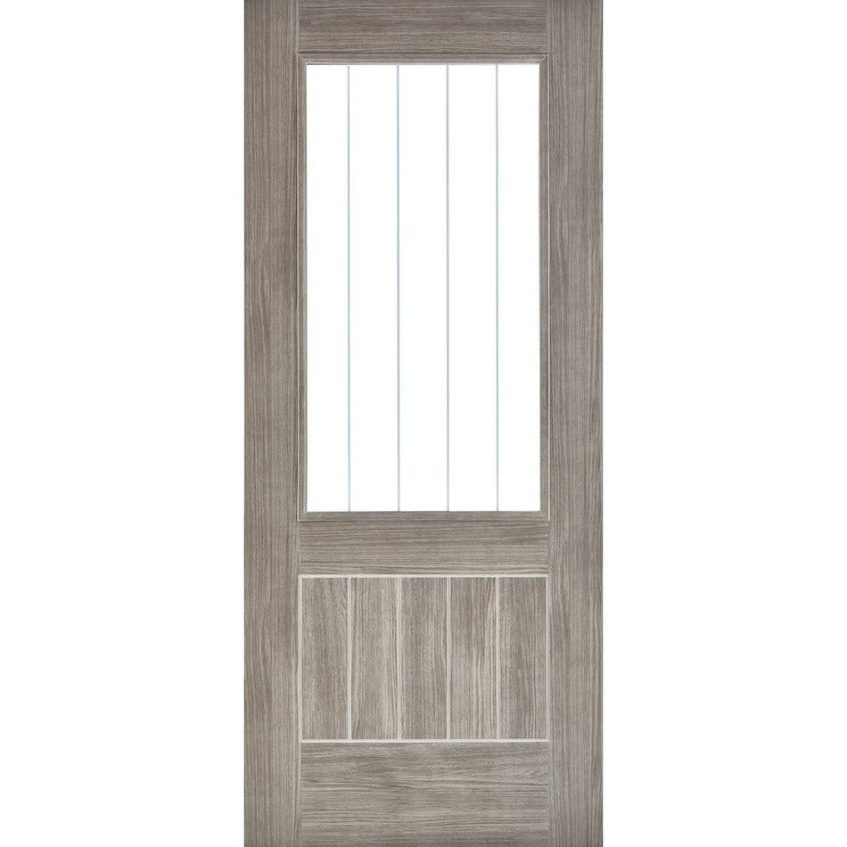 Contemporary grey glazed interior door