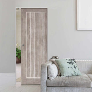 Image: Laminate Mexicano Light Grey Absolute Evokit Single Pocket Doors - Prefinished