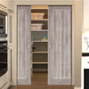 Laminate Mexicano Light Grey Double Evokit Pocket Doors - Prefinished