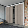 Minimalist Wardrobe Door & Frame Kit - Four Laminate Montreal Light Grey Door - Prefinished