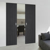 Laminate Montreal Black Absolute Evokit Double Pocket Door - Prefinished