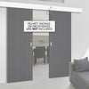 Double Sliding Door & Wall Track - Laminate Montreal Black Door - Prefinished