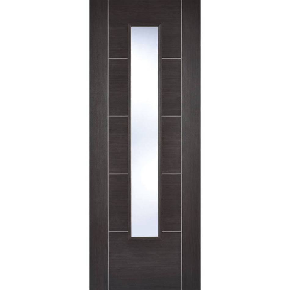 Contemporary grey glazed interior door