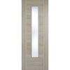 Laminate Vancouver Light Grey Door Pair - Clear Glass - Prefinished
