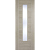 Laminate Vancouver Light Grey Door Pair - Clear Glass - Prefinished
