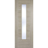 Laminate Vancouver Light Grey Single Evokit Pocket Door - Clear Glass - Prefinished