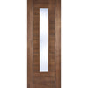 Laminate Vancouver Walnut Single Evokit Pocket Door - Clear Glass - Prefinished