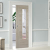 Laminate Vancouver Light Grey Single Evokit Pocket Door - Clear Glass - Prefinished