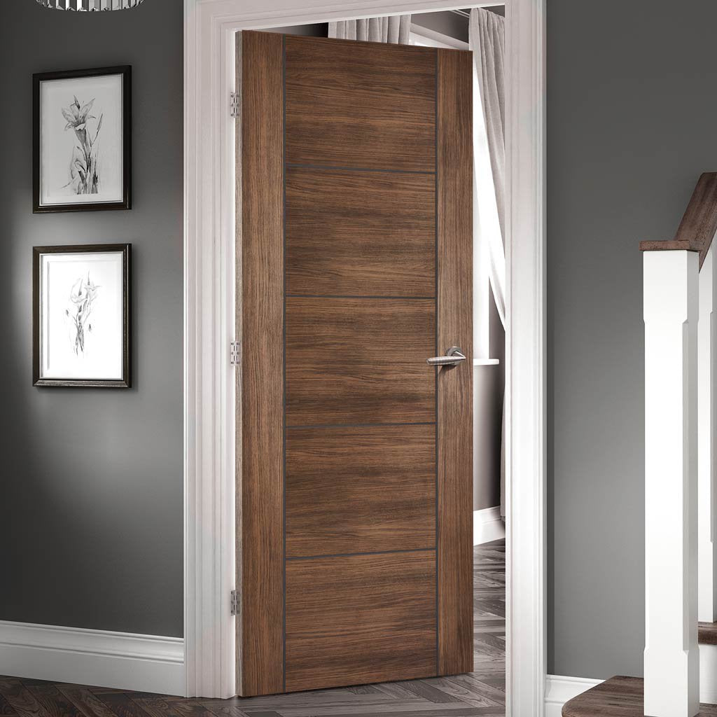 Laminate Vancouver Walnut Fire Door - 1/2 Hour Fire Rated - Prefinished