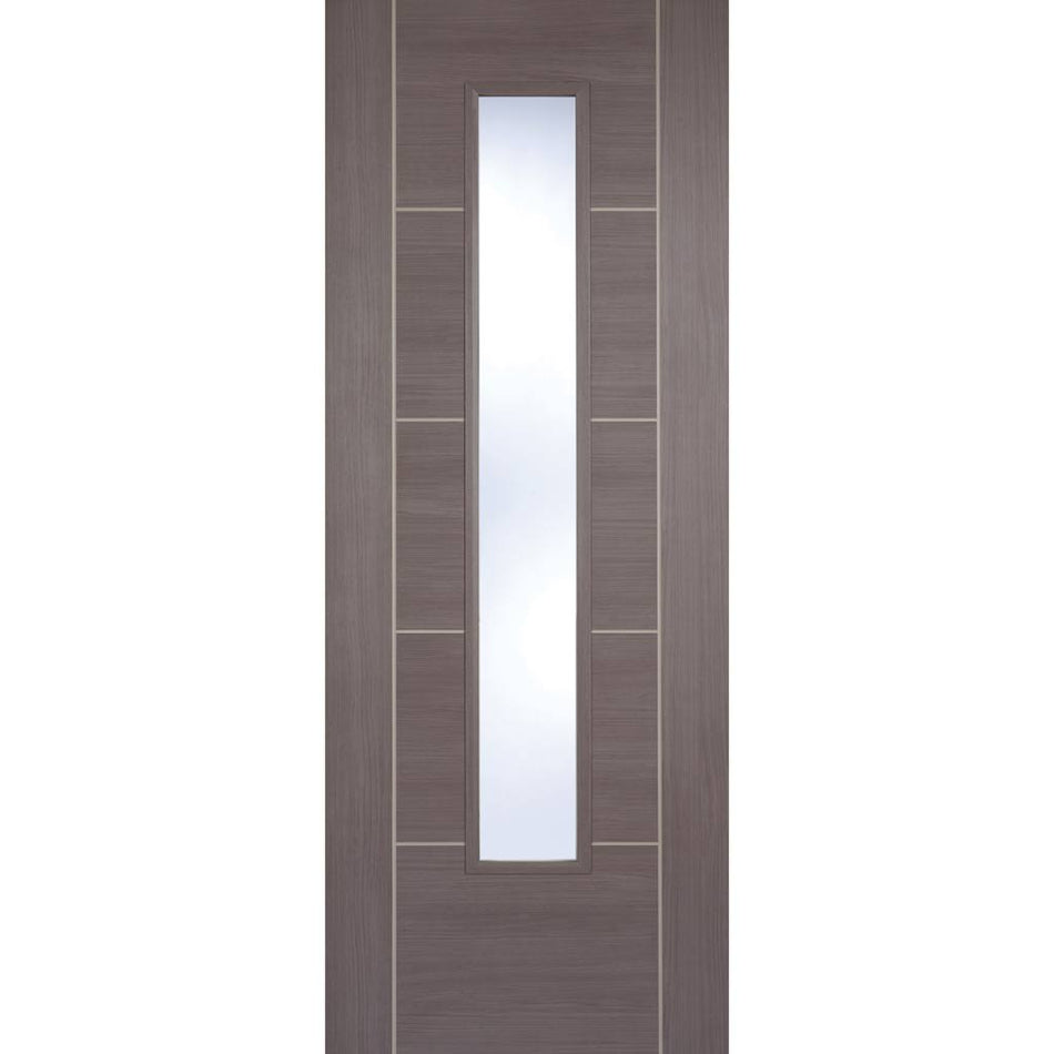Contemporary grey glazed interior door