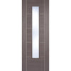 Laminate Vancouver Medium Grey Door Pair - Clear Glass - Prefinished