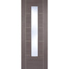 Laminate Vancouver Medium Grey Door Pair - Clear Glass - Prefinished