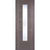 Laminate Vancouver Medium Grey Single Evokit Pocket Door - Clear Glass - Prefinished