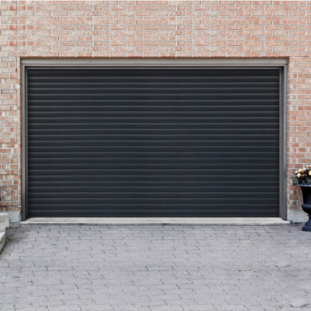 Gliderol Electric Insulated Roller Garage Door from 2452 to 2910mm Wide - Laminated Woodgrain Anthracite