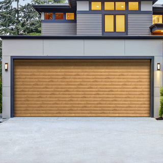 Image: Gliderol Electric Insulated Roller Garage Door from 4291 to 4710mm Wide - Laminated Irish Oak