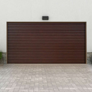 Image: Gliderol Electric Insulated Roller Garage Door from 2911 to 3359mm Wide - Laminated Mahogany