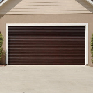 Image: Gliderol Electric Insulated Roller Garage Door from 2452 to 2910mm Wide - Laminated Mahogany