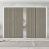 Pass-Easi Four Sliding Doors and Frame Kit - Laminate Montreal Light Grey Door - Prefinished