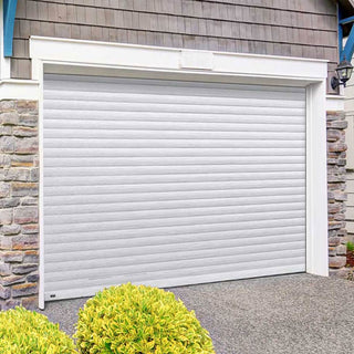 Image: Gliderol Electric Insulated Roller Garage Door from 1995 to 2146mm Wide - Laminated Woodgrain White
