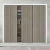 Three Sliding Maximal Wardrobe Doors & Frame Kit - Laminate Montreal Light Grey Door - Prefinished