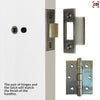 Image of door latch and hinge