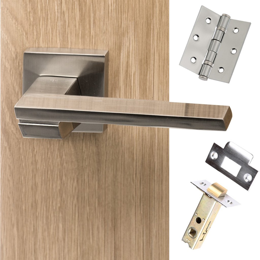 Senza Pari Giovanni Lever on Flush Rose - Satin Nickel Handle Pack