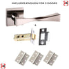 Two Pack Senza Pari Guido Lever on Flush Rose - Satin Nickel Handle