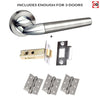 Three Pack Toulon Mediterranean Lever on Rose - Satin Nickel - Polished Chrome Handle