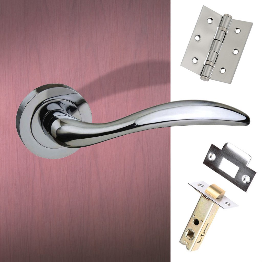 Ancon Mediterranean Lever On Rose - Polished Chrome Handle Pack