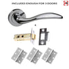 Three Pack Ancon Mediterranean Lever On Rose - Polished Chrome Handle