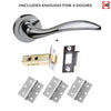 Four Pack Ancon Mediterranean Lever On Rose - Polished Chrome Handle