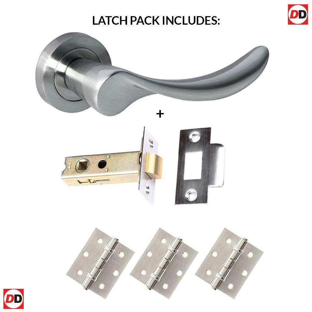 Malaga Mediterranean Lever on Rose - Satin Nickel Handle Pack