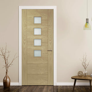 Image: prefinished bespoke palermo oak 4l glazed door