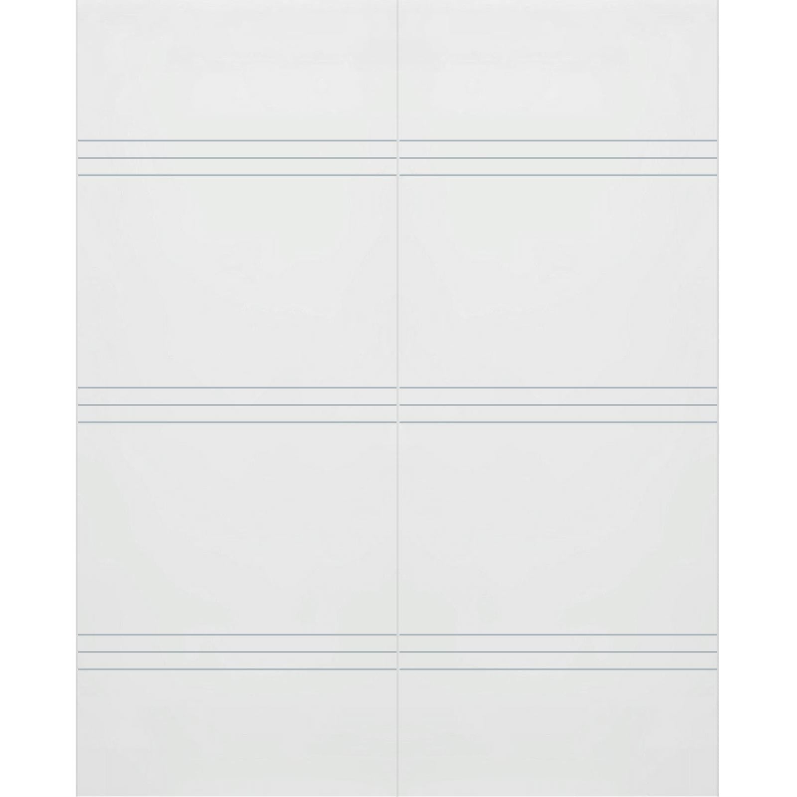 Double Glass Sliding Door - Lauder 8mm Obscure Glass - Clear Printed Design - Planeo 60 Pro Kit