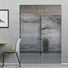 Lauder 8mm Clear Glass - Obscure Printed Design - Double Absolute Pocket Door