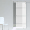 Single Glass Sliding Door - Solaris Tubular Stainless Steel Sliding Track & Lauder 8mm Obscure Glass - Clear Printed Design