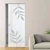 Leaf Print 8mm Obscure Glass - Obscure Printed Design - Single Absolute Pocket Door