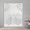 Leaf Print 8mm Obscure Glass - Obscure Printed Design - Double Absolute Pocket Door