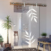 Single Glass Sliding Door - Solaris Tubular Stainless Steel Sliding Track & Leaf Print 8mm Clear Glass - Obscure Printed Design