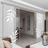 Double Glass Sliding Door - Leaf Print 8mm Clear Glass - Obscure Printed Design with Elegant Track