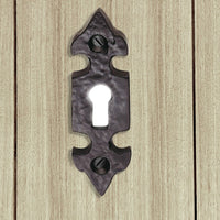 Antique Black Ludlow LF5532 Fleur De Lys Escutcheon - Size 84x25mm