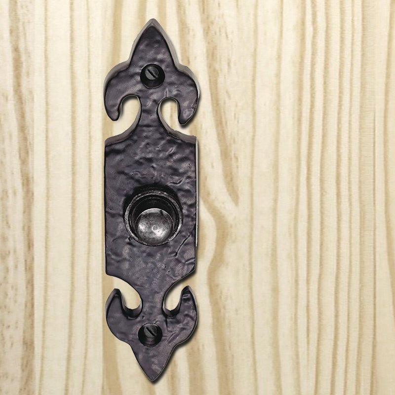 Antique Black Ludlow LF5534 Fleur De Lys Bell Push Size 116x28mm