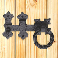 Antique Black Ludlow LF5547 Ring Handle Gate Latch Set - Size 152mm