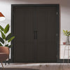 Liberty 4 Panel Black Painted Internal Door Pair - Prefinished