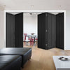 Five Folding Doors & Frame Kit - Liberty 4 Panel 3+2 - Black Primed